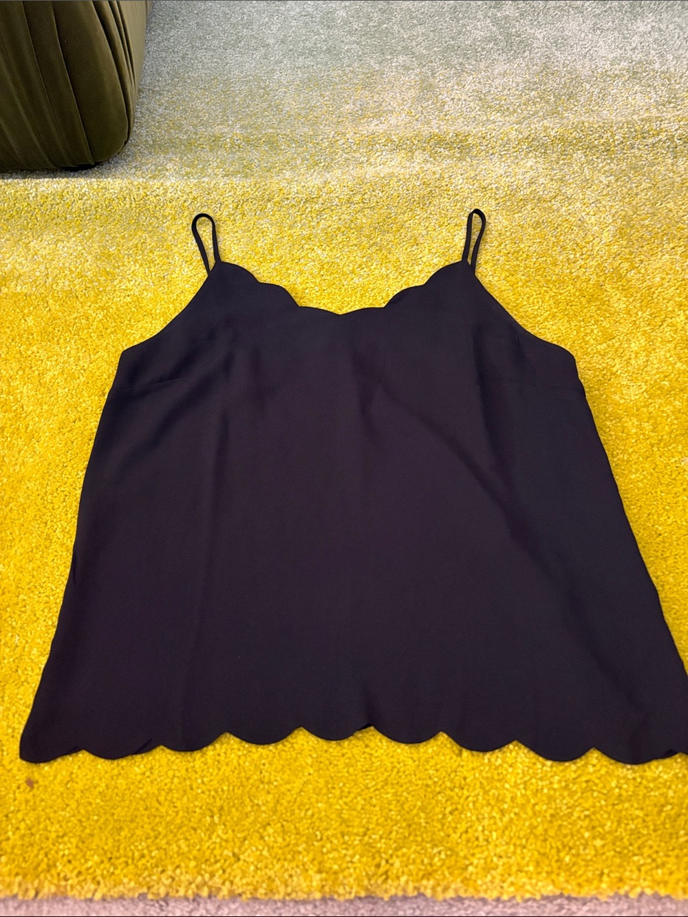 Halogen Black Scallop-Edge Camisole Top
